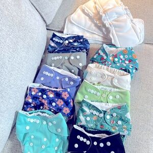 Reusable diaper covers and inserts